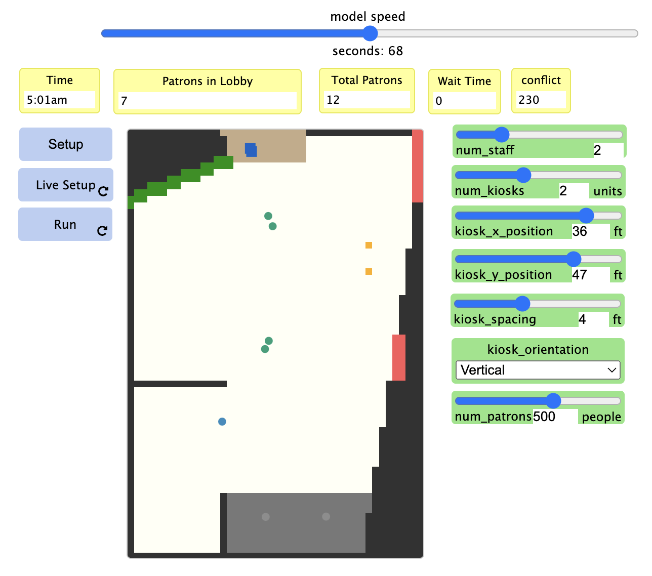 Image of agent-based modeling simulation.
